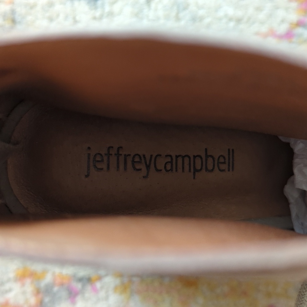 Jeffrey Campbell Cors Suede Leather Lace Up Peep Toe Ankle Booties Light Grey 9 - Picture 12 of 16